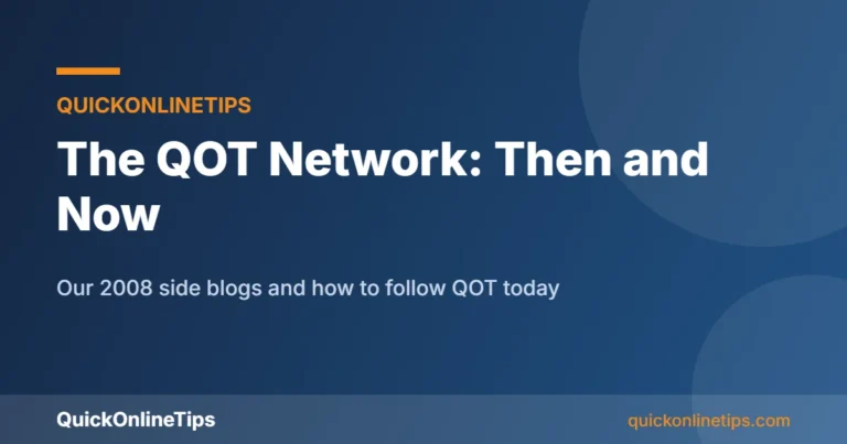 QOT network QuickOnlineTips side blogs