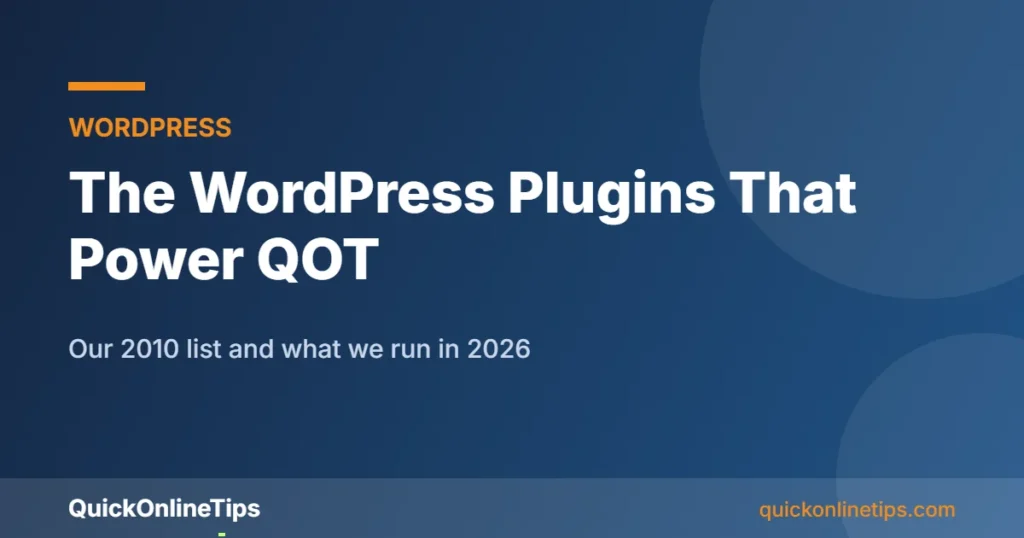 WordPress plugins that power QuickOnlineTips card
