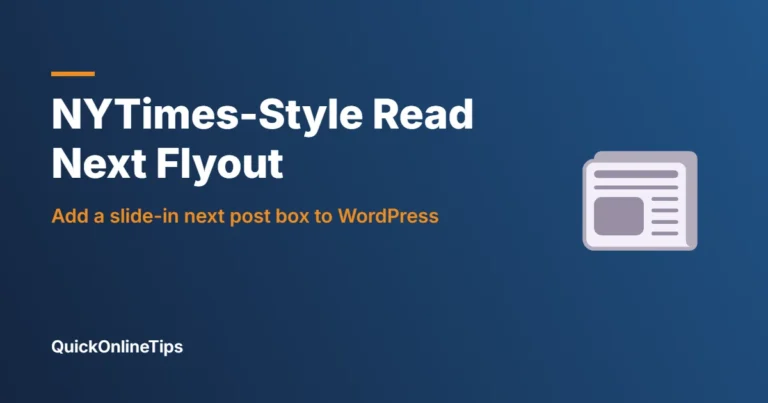 Read next slide-in flyout box in WordPress