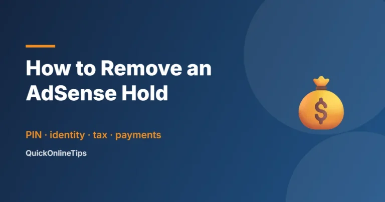 How to remove an AdSense hold