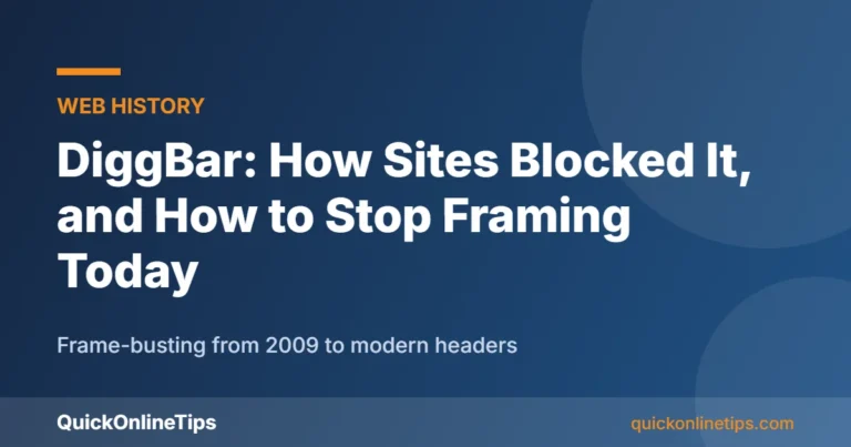 DiggBar and how to stop sites framing your pages