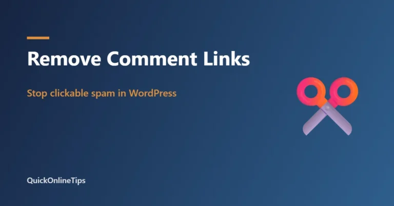 Remove links in WordPress comments