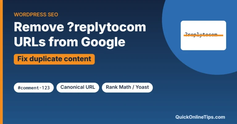 Remove WordPress replytocom URLs from Google