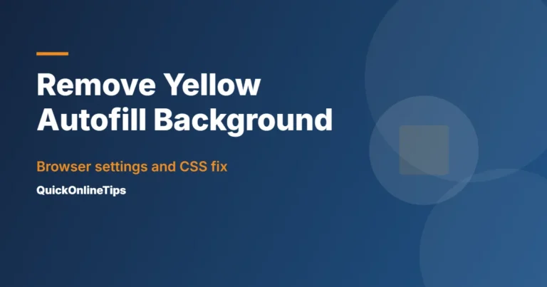Remove yellow autofill background in form fields