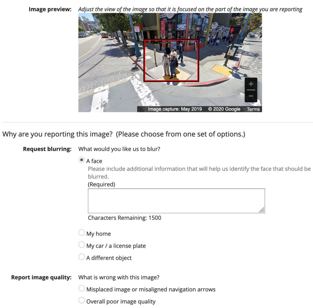 Report street view face house
