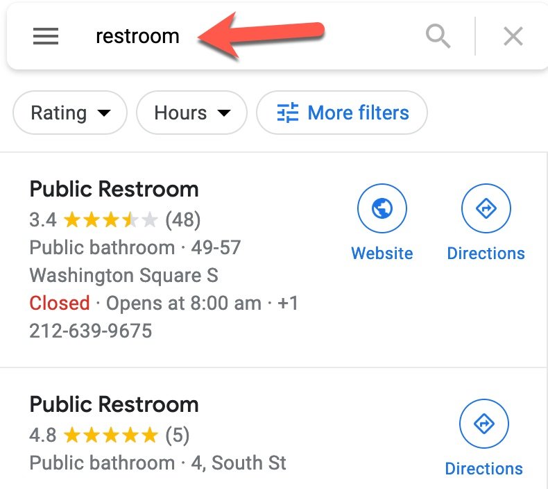 restroom near me
