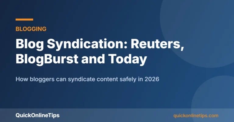 Blog syndication with Reuters and BlogBurst