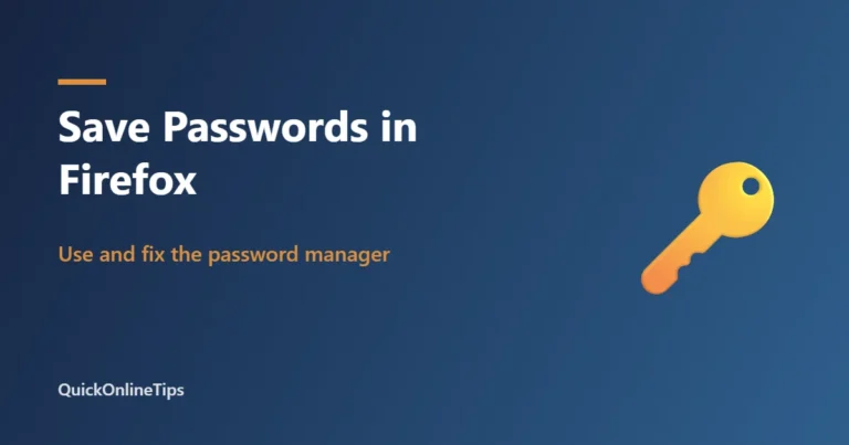 Save passwords in Firefox