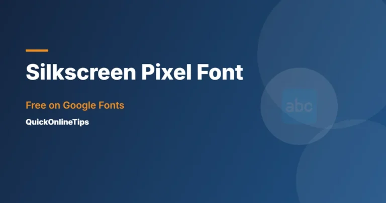 Silkscreen pixel font
