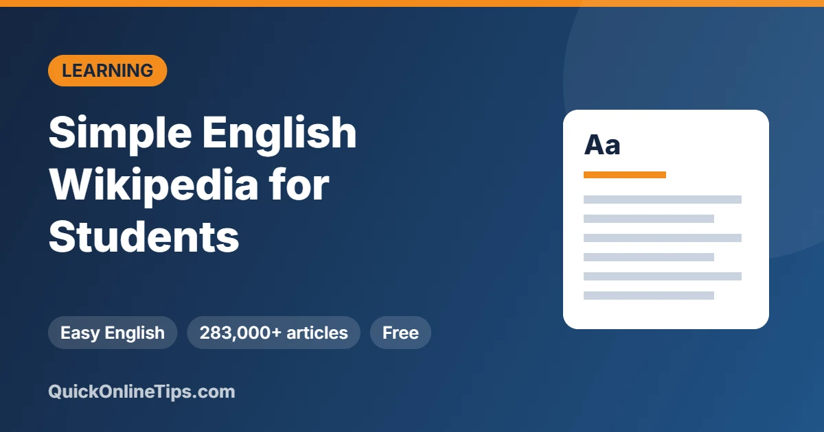 Simple English Wikipedia for students