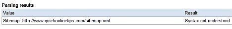 Sitemaps Errors