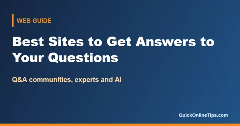 Best sites to get answers to your questions