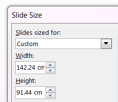 slide size in cm