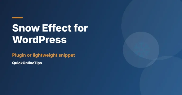 Add a snow effect to WordPress