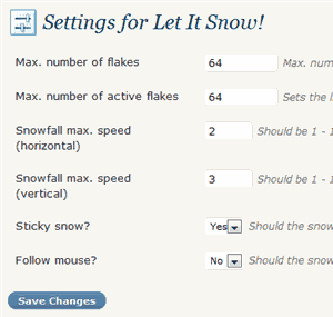 blog snow fall settings