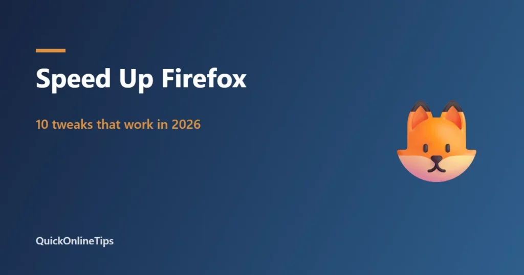 Speed up Firefox