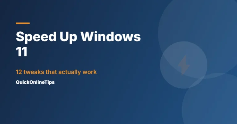 Speed up Windows 11
