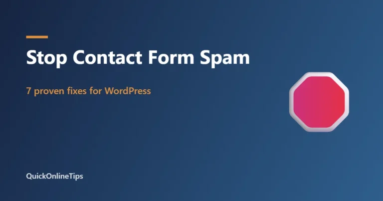 Stop contact form spam in WordPress