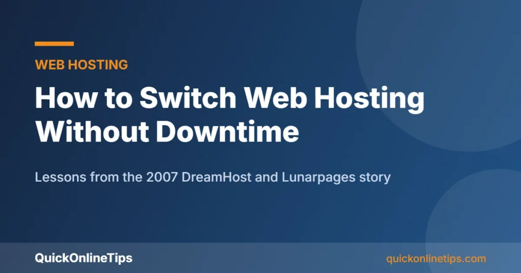 How to switch web hosting