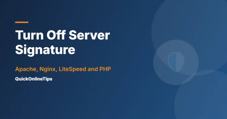 Turn off server signature