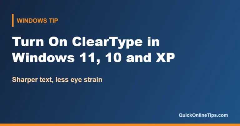 Turn on ClearType in Windows for sharper text