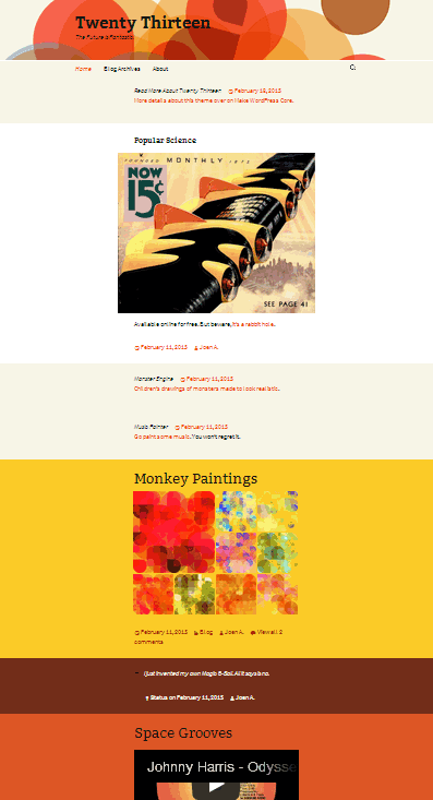 twenty thirteen theme