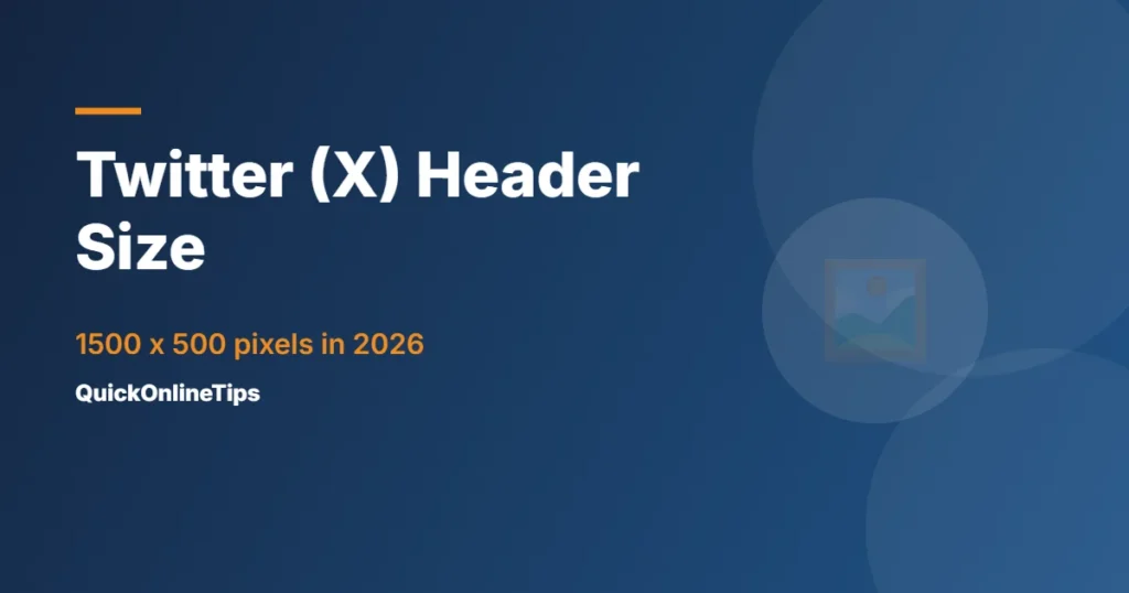 Twitter X header size 1500 x 500