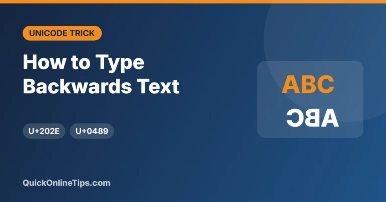 How to type backwards text with Unicode