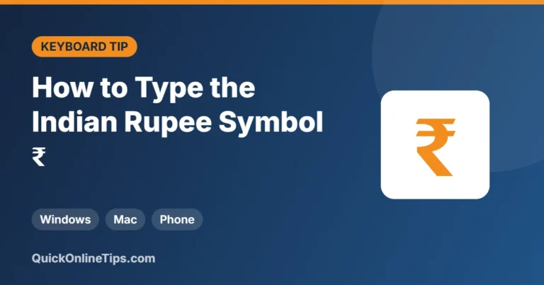 How to type the Indian rupee symbol on a keyboard