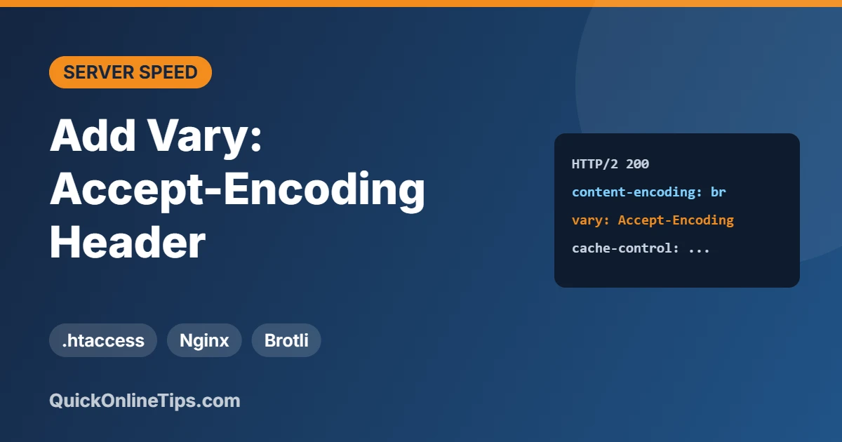 Vary: Accept-Encoding header in HTTP response