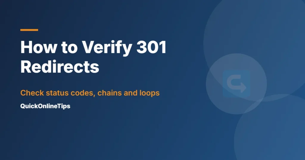 How to verify 301 redirects