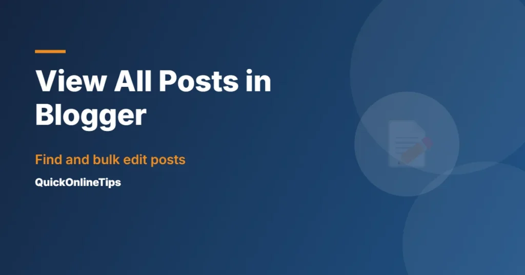 View all posts in Blogger