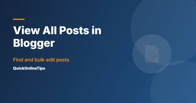 View all posts in Blogger