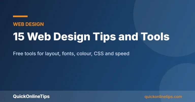 Web design tips and tools card