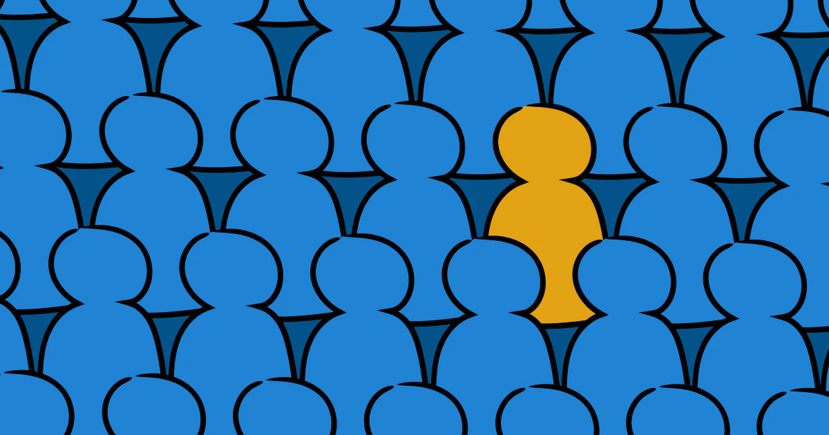 Why no one reads your blog: one person standing out from a crowd