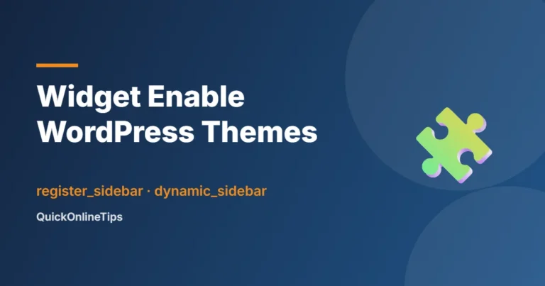 Widget enable WordPress themes