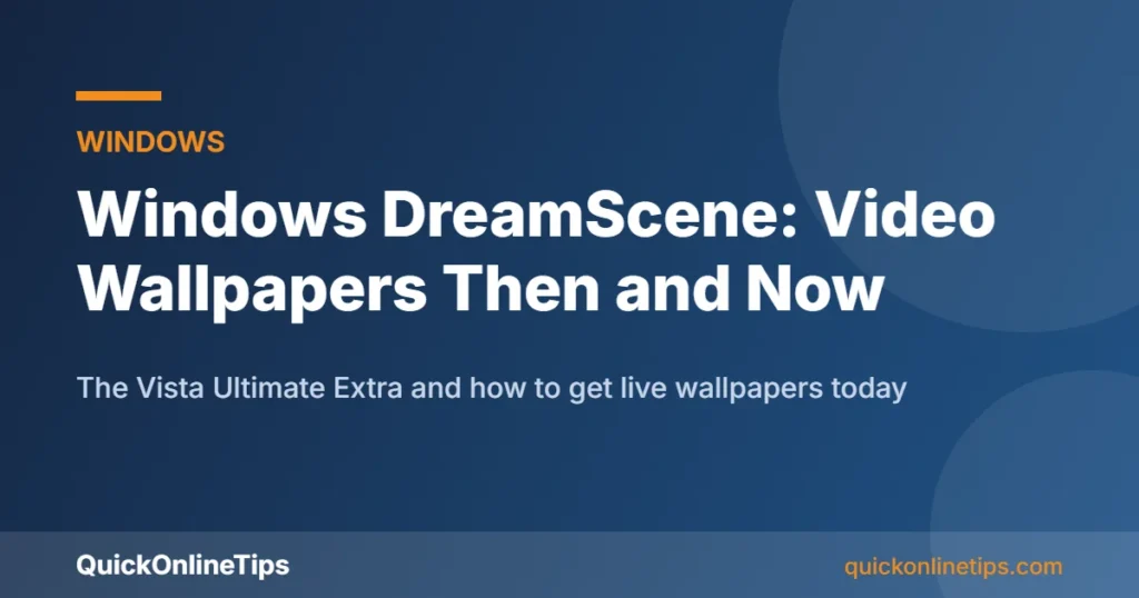 Windows DreamScene video wallpaper history and alternatives