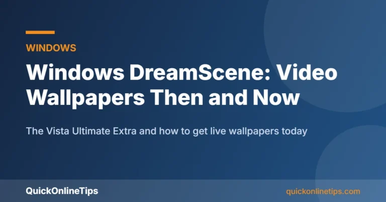 Windows DreamScene video wallpaper history and alternatives