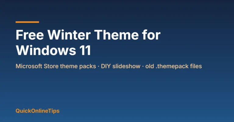 Free winter theme for Windows 11