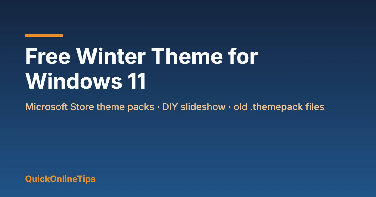 Free winter theme for Windows 11