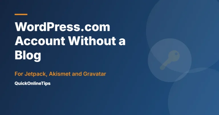 WordPress.com account without a blog