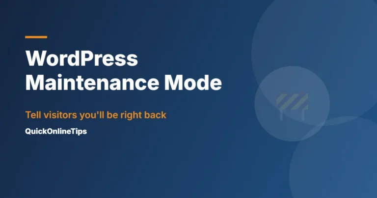 WordPress maintenance mode