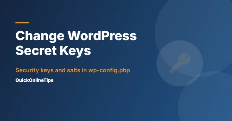 How to change WordPress secret keys and salts