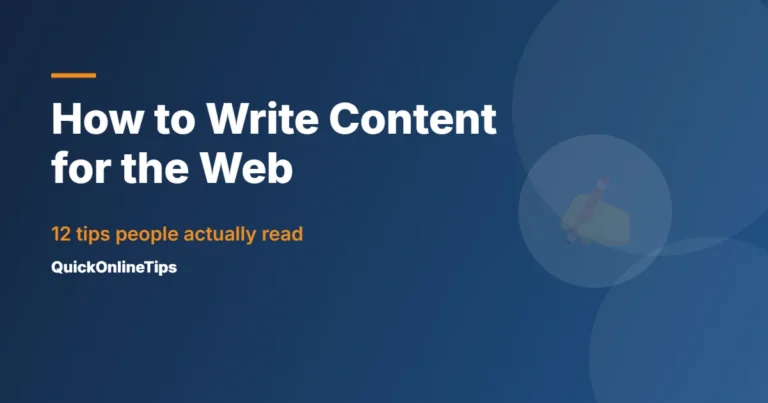 How to write content for the web