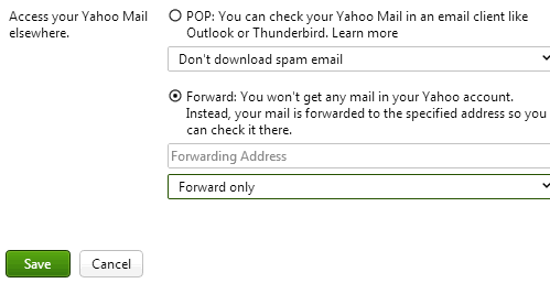 yahoo email forwarding