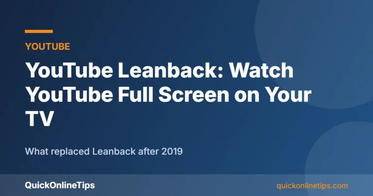 YouTube Leanback full screen TV viewing